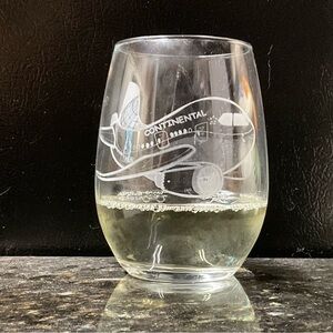 Stemless Continental Etched Wine Glass.